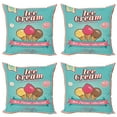 thumbnail image 1 of Ambesonne Ice Cream Throw Pillow Cover 4 Pack, Words Toppings, 20", Seafoam Pink Pale Yellow, 1 of 7