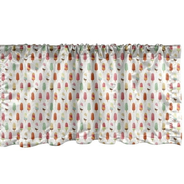 Ambesonne Ice Cream Window Valance, Various Flavors, 54" X 18", Multicolor