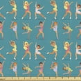 thumbnail image 1 of Ambesonne Ice Skates Fabric by the Yard Upholstery, Women Performing on Rink, 5 Yards, Multicolor, 1 of 4