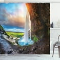 thumbnail image 1 of Ambesonne Iceland Shower Curtain, Seljalandsfoss Waterfall, 69"Wx84"L, Multicolor, 1 of 3