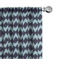 thumbnail image 1 of Ambesonne Ikat Window Curtains, Boho Geometric Shape, Each 28" W x 63" L, Eggplant Turquoise, 1 of 4