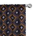 thumbnail image 1 of Ambesonne Ikat 4-Panel Curtains, Diamonds Hatch Lines, 56"x84", Orange Purple Black, 1 of 4