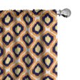 thumbnail image 1 of Ambesonne Ikat Window Curtains, Geometric Indonesian Vivid, Each 28" W x 63" L, Orange Yellow Indigo, 1 of 3