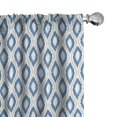 thumbnail image 1 of Ambesonne Ikat Curtains, Aquatic Geometric Ovals, Pair of 28"x63", Blue Beige White, 1 of 5