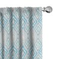 thumbnail image 1 of Ambesonne Ikat Curtains, Aztec Cultural Motifs, Pair of 28"x84", Blue Pale Grey White, 1 of 5