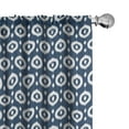 thumbnail image 1 of Ambesonne Ikat Curtains, Circles Dots, Pair of 28"x95", Dark Blue White, 1 of 5