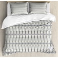 thumbnail image 1 of Ambesonne Ikat Duvet Cover Set, Tribal Inspired Drawings Art, 2-Calking, Eggshell and Multicolor, 1 of 7