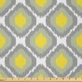 thumbnail image 1 of Ambesonne Ikat Fabric by the Yard Microfiber, Old Form Shapes Bundles, 10 Yards, Grey White Yellow, 1 of 2
