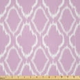 thumbnail image 1 of Ambesonne Ikat Fabric by the Yard Microfiber, Pastel Toned Trefoil Motifs, 10 Yards, Lilac White, 1 of 2