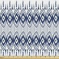 thumbnail image 1 of Ambesonne Ikat Fabric by the Yard Upholstery, Eastern Borders, 3 Yards, Navy Blue and White, 1 of 5