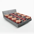 thumbnail image 1 of Ambesonne Ikat Fitted Sheet, Oriental Weaving Style, Queen Size, Red Orange Teal, 1 of 2