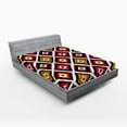 thumbnail image 1 of Ambesonne Ikat Fitted Sheet, Vintage Folk Border, Full Size, Multicolor, 1 of 2