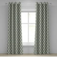 thumbnail image 1 of Ambesonne Ikat Grommet Curtain, Ogee Shapes Vintage Pale, 50" x 96", Grey Yellow White, 1 of 6