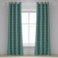thumbnail image 1 of Ambesonne Ikat Grommet Curtain, Traditional Dots, 50" x 96", Turquoise Grey, 1 of 6