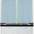 thumbnail image 1 of Ambesonne Ikat Kitchen Curtains, Aquatic Geometric Ovals, 55"x45", Blue Beige White, 1 of 3