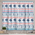 thumbnail image 1 of Ambesonne Ikat Kitchen Curtains, Watercolor Style Art Shapes, 55"x45", Dark Sky Blue Coral, 1 of 3