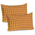 thumbnail image 1 of Ambesonne Ikat Pillow Sham 2 Pack, Aztec Culture Motifs on Yellow, 30"x20", Magenta Yellow and White, 1 of 3