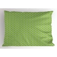 thumbnail image 1 of Ambesonne Ikat Pillow Sham, Indonesian Gypsy Floral Motifs, 26" X 20", Apple Green Black, 1 of 2
