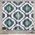 thumbnail image 1 of Ambesonne Ikat Print Kitchen Curtains, Rhombus Forms Pattern, 55"x24", Raspberry and Dark Taupe, 1 of 3