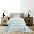 thumbnail image 1 of Ambesonne Ikat Quilted Bedspread Set 2 Pcs, Aztec Peruvian Culture, Twin Size, Grey White Sky Blue, 1 of 3