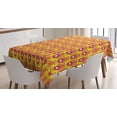 thumbnail image 1 of Ambesonne Ikat Tablecloth Rectangular Table Cover, Aztec Culture Motifs on Yellow, 52"x70", Magenta Yellow and White, 1 of 4