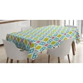 thumbnail image 1 of Ambesonne Ikat Tablecloth Rectangular Table Cover, Blurry Vertical Lines, 60"x90", Mustard Blue Pink, 1 of 4