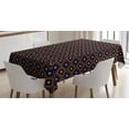 thumbnail image 1 of Ambesonne Ikat Tablecloth Rectangular Table Cover, Diamonds Hatch Lines, 52"x70", Orange Purple Black, 1 of 4