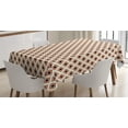 thumbnail image 1 of Ambesonne Ikat Tablecloth Rectangular Table Cover, Peacock Tail Oval Pattern, 52"x70", Cream Vermilion Black, 1 of 3