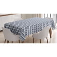 thumbnail image 1 of Ambesonne Ikat Tablecloth Rectangular Table Cover, Traditional Circles Dots, 52"x70", Night Blue White, 1 of 4