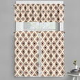 thumbnail image 1 of Ambesonne Ikat Valance & Curtain, Peacock Tail Oval Pattern, 55"x36", Cream Vermilion Black, 1 of 6