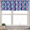 thumbnail image 1 of Ambesonne Ikat Valance Pack of 2, Tribal Abstract Ogee Shapes, 54"X18", Purple Sky Blue and Pink, 1 of 2