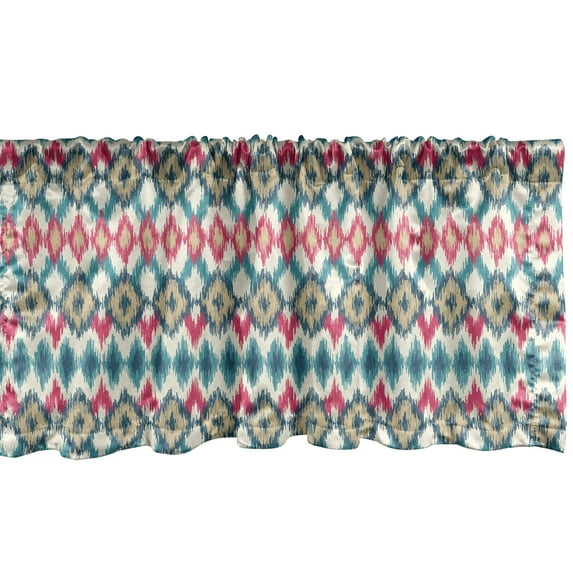 Ambesonne Ikat Window Valance, Mexican Native, 42" x 18", Multicolor