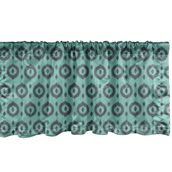 Ambesonne Ikat Window Valance, Traditional Dots, 54" X 12", Turquoise Grey