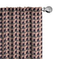 thumbnail image 1 of Ambesonne Illusion Curtains, Dimension Based Box Print, Pair of 28"x95", Coral and Dark Purple, 1 of 5