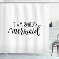 thumbnail image 1 of Ambesonne Im Mermaid Shower Curtain, Monochrome Words, 69"Wx75"L, Black White, 1 of 3