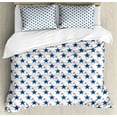thumbnail image 1 of Ambesonne Independence Day Duvet Cover Sets, American Patriotic, 2-Queen, White Cobalt Blue, 1 of 7
