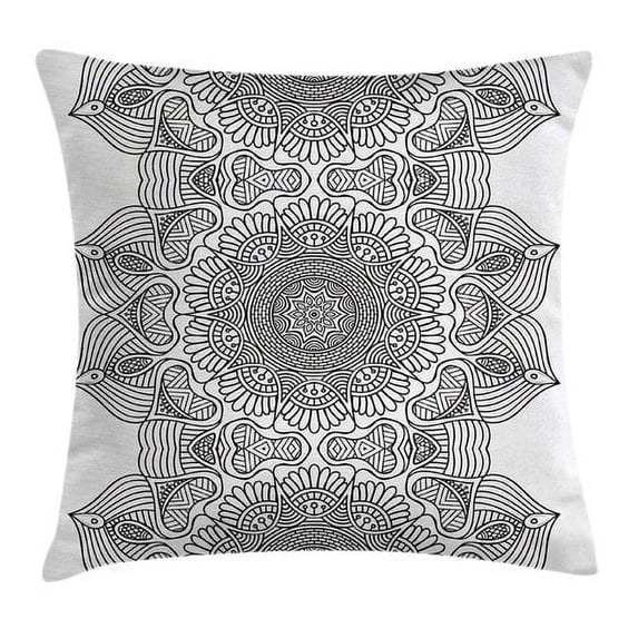 Ambesonne Indian Folk Pattern Moroccan Pillow Cover