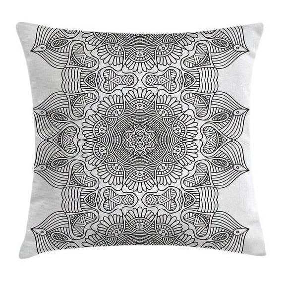 Ambesonne Indian Folk Pattern Moroccan Pillow Cover