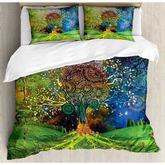 Ambesonne Indian Tree in the Valley Duvet Cover Set