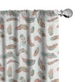 thumbnail image 1 of Ambesonne Indie Window Curtains, Bohemian Pastel Feather Motif, Each 28" W x 84" L, Turquoise Pale Pink, 1 of 4
