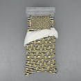 thumbnail image 1 of Ambesonne Indie Bedding Set 3 Pcs, Stripes Tropical Bananas, Twin, Black White Yellow, 1 of 3