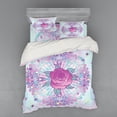 thumbnail image 1 of Ambesonne Indie Bedding Set 4 Pcs, Psychedelic Rose Mandala, Queen, Pale Blue Lavender, 1 of 2
