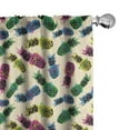 thumbnail image 1 of Ambesonne Indie Curtains, 80s Vibrant Pineapple, Pair of 28"x84", Multicolor, 1 of 5