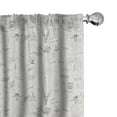 thumbnail image 1 of Ambesonne Indie Curtains, Minimalist Nature Pattern, Pair of 28"x95", Vermilion Pale Grey, 1 of 5