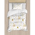 thumbnail image 1 of Ambesonne Indie Duvet Cover Sets, Memphis Geometric, 2-Twin, Ginger Black White, 1 of 3