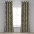 thumbnail image 1 of Ambesonne Indie Grommet Curtain, Stripes Tropical Bananas, 50" x 108", Black White Yellow, 1 of 6