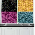 thumbnail image 1 of Ambesonne Indie Kitchen Curtains, Eighties Funky Pop Doodle, 55"x39", Multicolor, 1 of 2