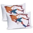thumbnail image 1 of Ambesonne Indie Pillow Sham 2 Pack, Rock Climber Cliff Sports, 36"x20", Blue Mauve Ginger, 1 of 3