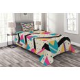thumbnail image 1 of Ambesonne Indie Quilted Bedspread Set 2 Pcs, 80s Funky Memphis Fashion, Twin Size, Multicolor, 1 of 3