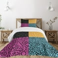 thumbnail image 1 of Ambesonne Indie Quilted Bedspread Set 2 Pcs, Eighties Funky Pop Doodle, Twin Size, Multicolor, 1 of 5